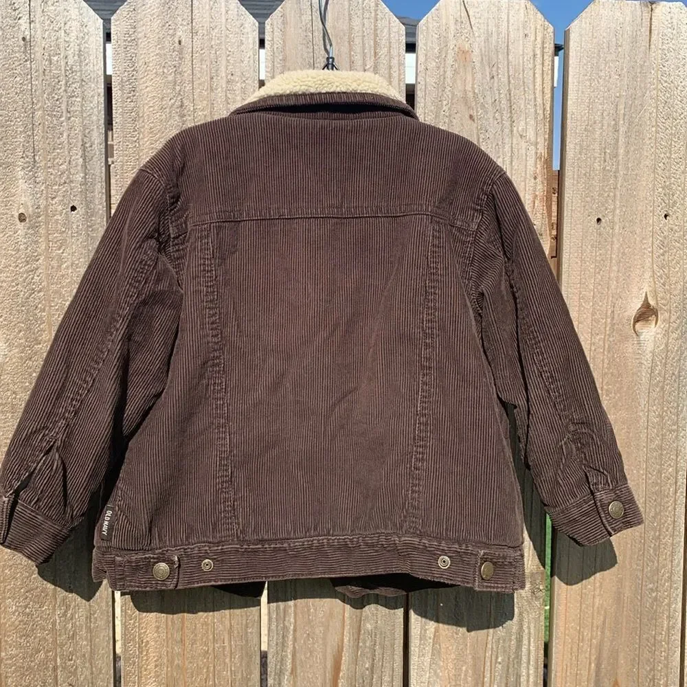 Take 50% OFF-Old Navy BoyBrown and Cream Jean Jacket with Sherpa Lining, Size-5T
